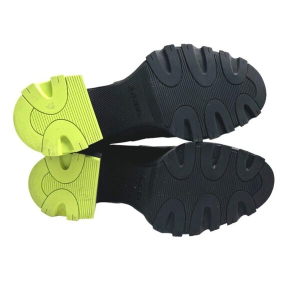 NEW SOREL Leather Brex Heel Chelsea Booties Black/green 825 7s3 - Picture 10 of 14